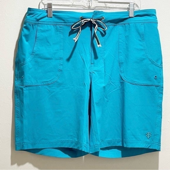 COOLIBAR Mens UPF 50+ Turquoise Performance Amphibian Shorts Back Zip Pockets XL - Picture 1 of 7